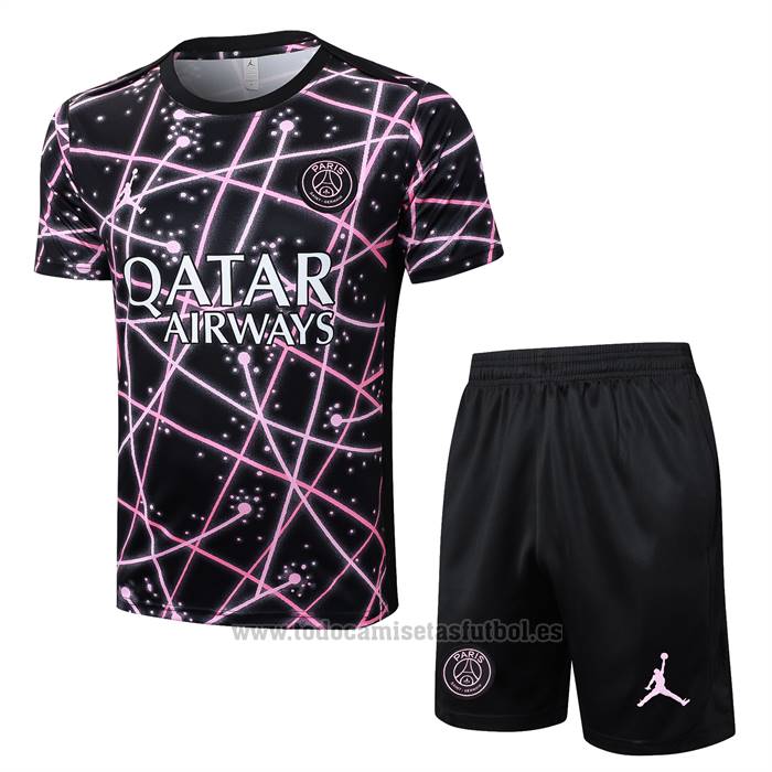 Chandal del Paris Saint-Germain Jordan Manga Corta 2025-2026 Negro Rosa - Pantalon Corto